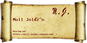 Moll Jolán névjegykártya